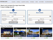 Tablet Screenshot of airlines.com